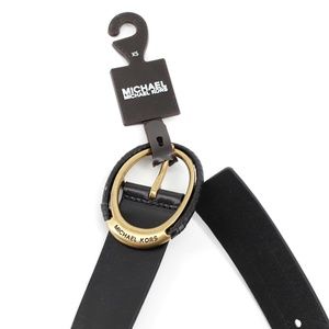 MICHAEL Michael Kors Accessories - Michael Kors | Leather Eclipse Belt Antique Gold MICHAEL Michael Kors Accessories - Michael Kors | Leather Eclipse Belt Antique Gold
